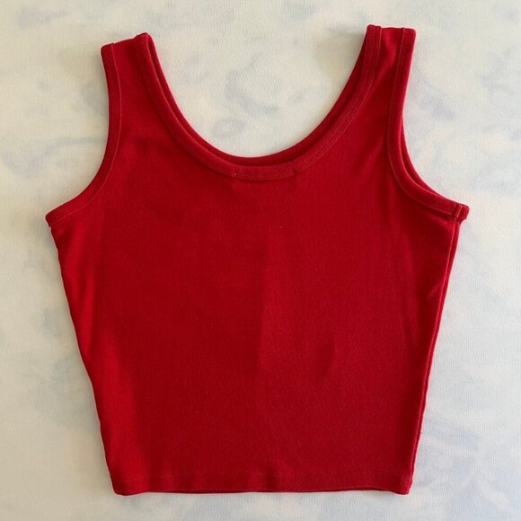 Obsessive Love Red Stunt Racing Biker Cropped Tank Top - Picture 2 of 5